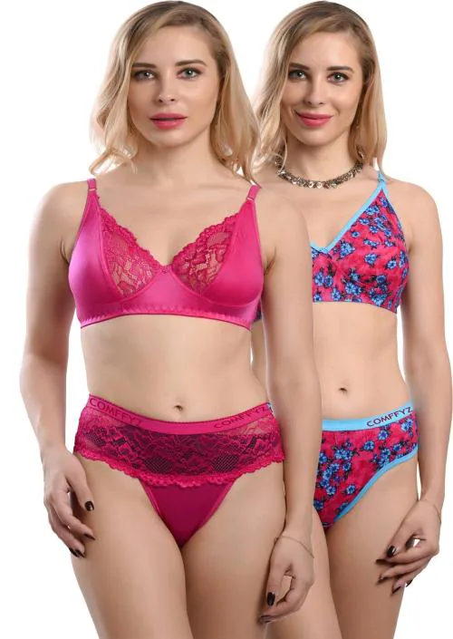 Comffyz Bra Panty Set Combo For Girls And Women | Combo Lingerie Set For Women