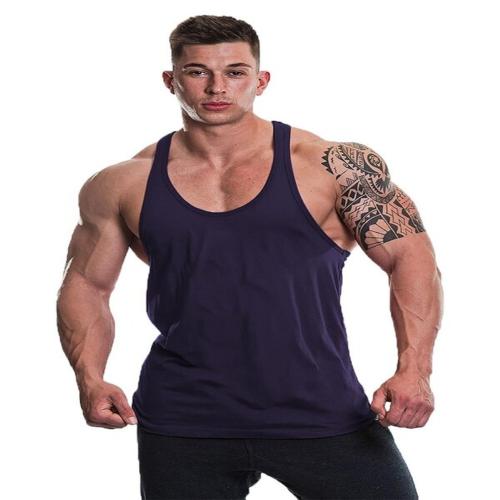 FARICON Men's Summer Inner Vest Stringer Soild Round Neck Sleeveless Polyester Tshirt for Gym (Colour:-Navy Blue ,Size:-XXL )