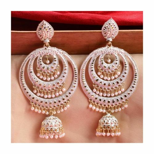 Buy Antico Traditional Ethnic White Color Oxidized Jhumka Earrings for