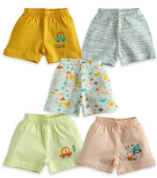 OHMS Baby soft cotton knitted bottom shorts Pack of 5 - 9-12 M