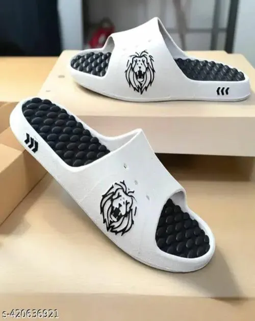 FLY LYT FLIP FLOPS , SLIPPER, CHAPPAL, SLIPPERS FOR MEN, MEN SLIPPERS, FLIP FLOPS FOR MEN, WHITE SLIPPERS (SIZE-UK 10)