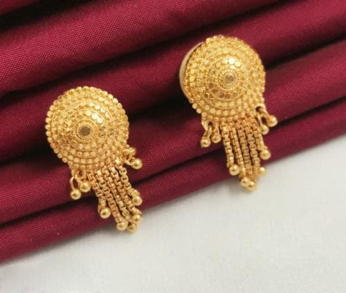fally jewllery, Women's Long Earrings| Suited For Party Wedding Festive For Women (Yellow Gold)
