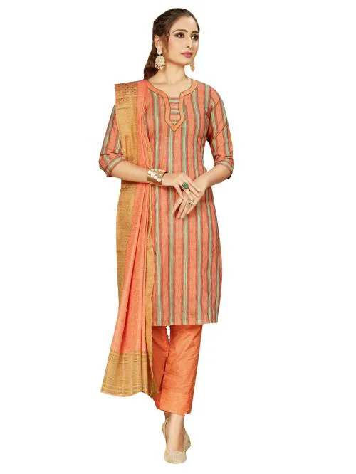 TIRA Cotton Peach Color Woven SalwarSuit Dress Material dress fabic|Dress Material||suit dress|suit fabric|kapda|dress kakapda