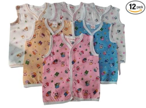 Newtone New Born Baby Boy's & Baby Girl's Sleeveless Shirts Set Of - 6