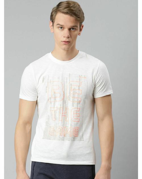 ALCIS Men Typography White T-Shirt - JioMart