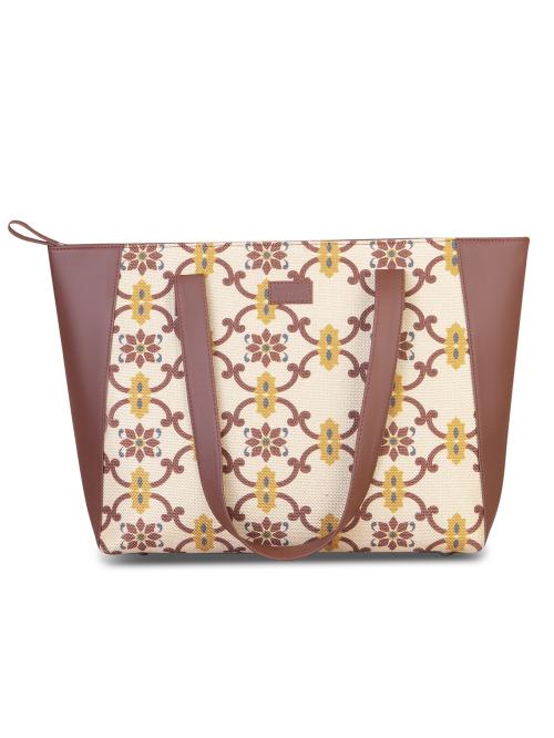 Beige Side Tote Bag