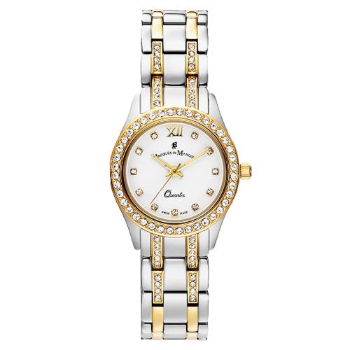 JACQUES DU MANOIR Royal Swiss Made Analogue White Round Dial Women's Watch- BAG.04