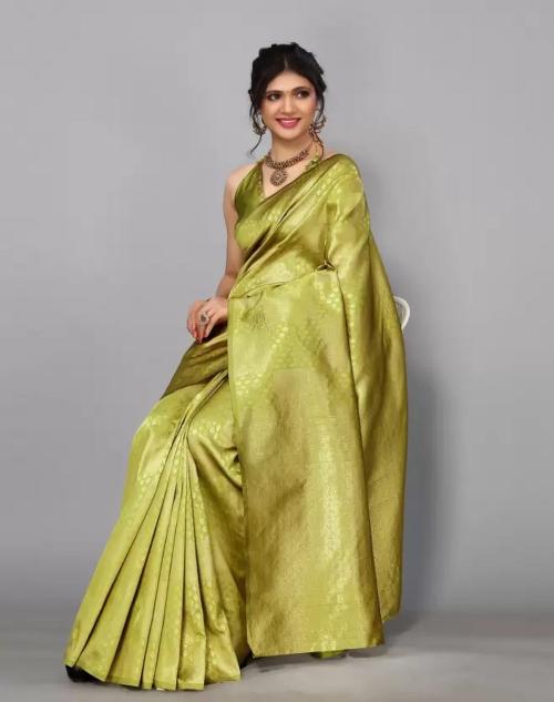 NESHVI ENTERPRISE Banarasi Handloom Golden Work Light Weight saree.