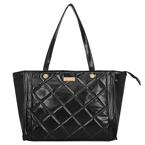 Berrypeckers Faux Leather Fashionable & Stylish Quilted Hand Bag for Women - Black