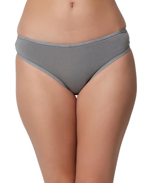 Bleeding Heart Women's Solid Grey Thong Panty, Low Waist with Minimal Back Coverage, Pack of 1