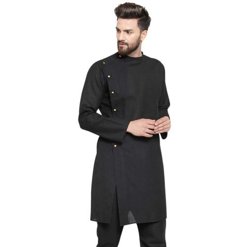 TREEMODA Men Black Embroidered Cotton Chikankari Kurta Pyjama Sets