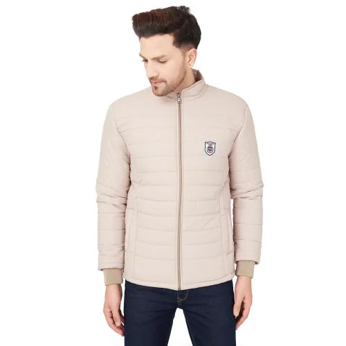 Ben Martin Men's Regular Fit Nylon Full Sleeve Bomber Jacket , Beige