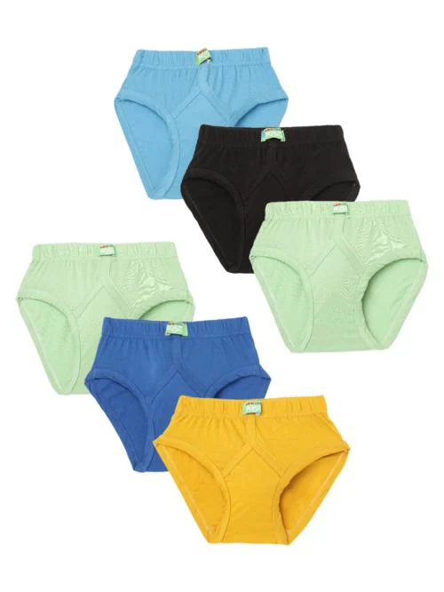 Lux Cozi Boys Multicolor Solid Cotton Pack of 6 Brief