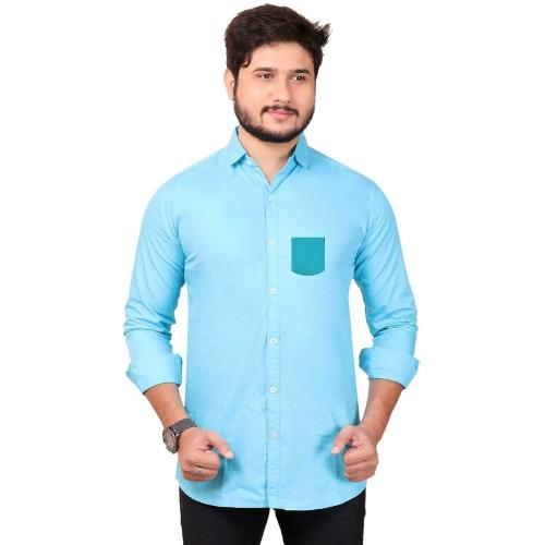 Made in the Shade Men Firozi Solid Shirts