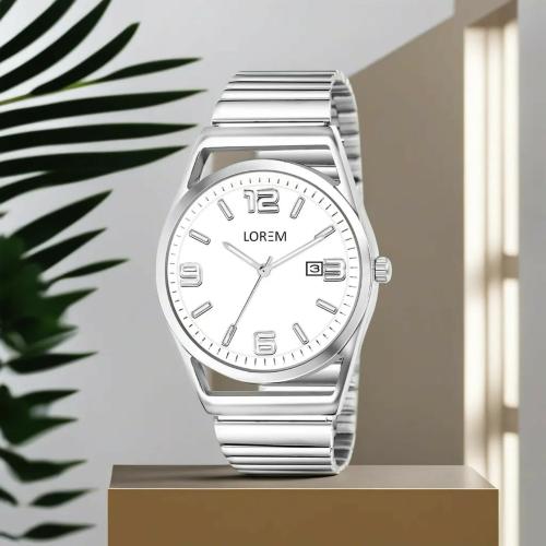 LOREM White Dial Date Function Analog Watch For Men LR157