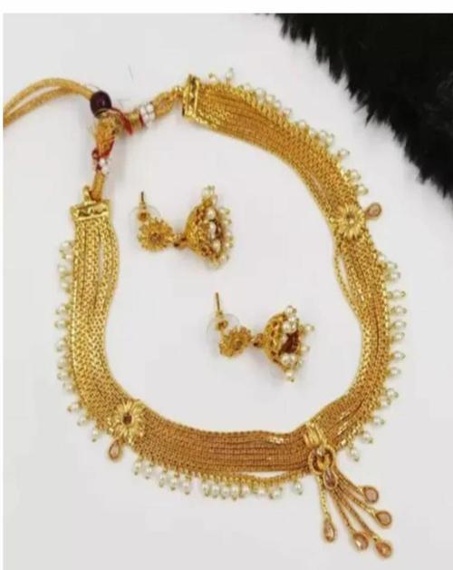 MEVAS Gold Plated Choker Set For Girls And Women