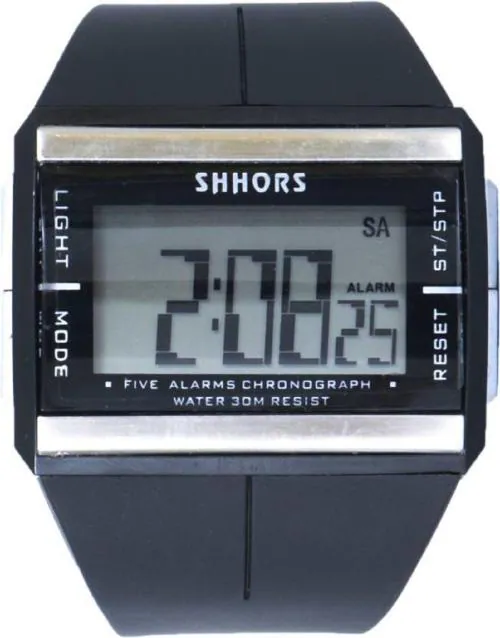 Shhors Digital Black Dial Black Strap Watch For Boys And Girls