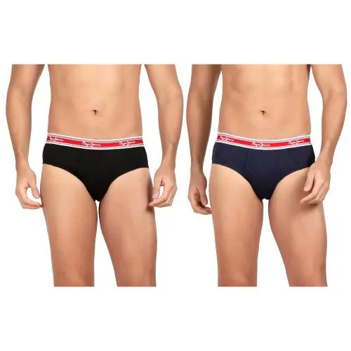 Pepe Jeans Men Multicolor Solid Cotton Pack of 2 Briefs