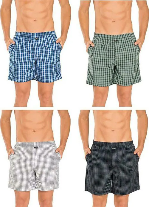 RCK ROCKERS Men Multicolor Checkered Pure Cotton Pack of 4 Boxers (M)