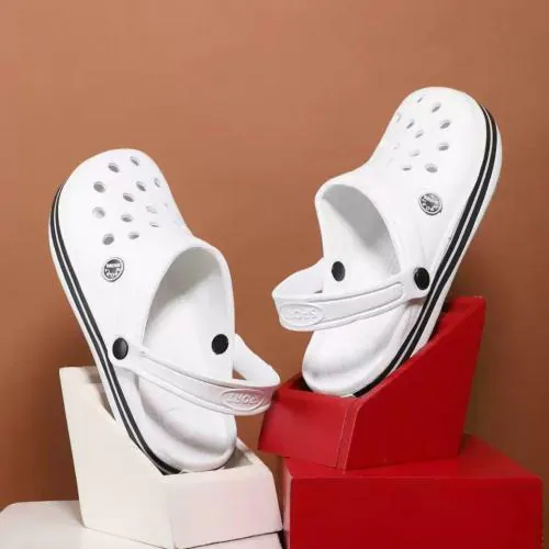 Fanspy Croos White Clogs For Men