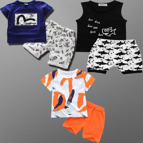 Lofn Stylish Printed Boys & Girls Kids Clothing Sets Pack Of 3 - (4-5 Years)