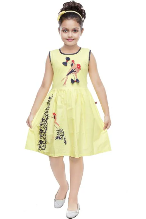 F2CLUB Girls Red Cotton Blend A-line Dress (2-3 Y)