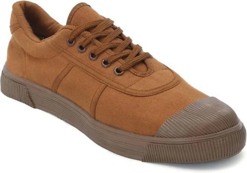 TUFF Military Brown with Moulded Rubber Canvas Shoes For Men (Brown_UK 9).