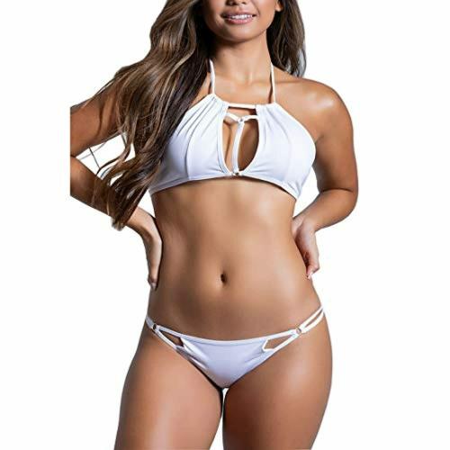 Psychovest White Criss Cross Front Bra And Panty Lingerie Set
