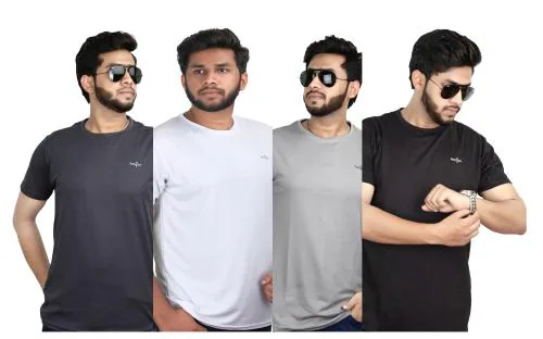 ARVIRA ROUND NECK DRI FIT 4PIECE SPORTS TSHIRTS COMBO 4002