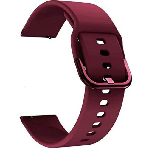 Sacriti Soft Silicone Buckle Strap Compatible with All 22 mm Watches (Maroon)