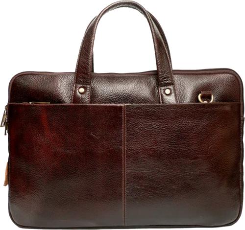 Kargha India Genuine Leather Laptop Bag for Office Fits up Laptop Messenger Bags Waterproof Laptop Sleeve/Cover (Brown, 7 L)