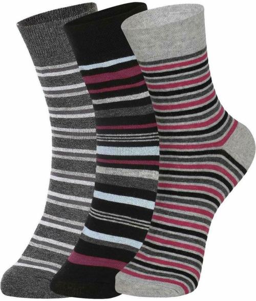 TRAZO Men Multicolor Printed Cotton Blend and Lycra Blend Pack of 3 Ankle Length Socks (Free size)