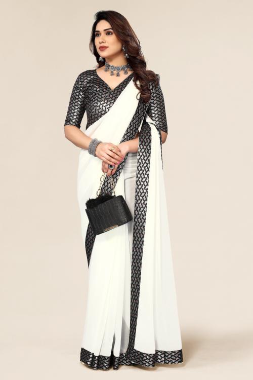 NESHVI ENTERPRISE women's georgette saree with blouse piece.