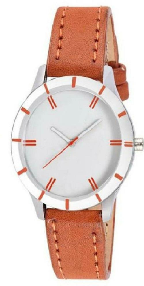 TRUE COLORS Analog Silver Dial Brown Strap Watch for Women
