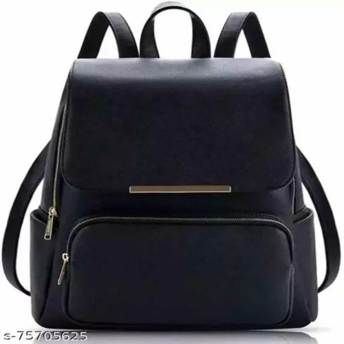 Sakrit Collection Backpack Girls College Bag /Shoulder Office Fast Backpack Stylish Casual Backpack for Girls and Women Waterproof Backpack(Black)(Golden Patti-Black)
