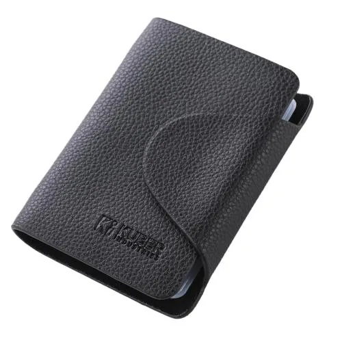 Kuber Industries Black Leather Card Holder Wallet For Men Women