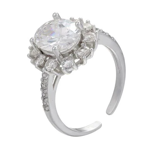 Young & Forever Fashion Ring Square Cut AAA Cubic Zirconia Solitaire Sterling Silver Engagement, Wedding Ring Female Ring Commitment Promise Ring