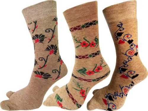 RC. ROYAL CLASS Women's Warm Terry Woolen Thick Thumb Socks (Beige, Free Size) Pack of 3 Pairs