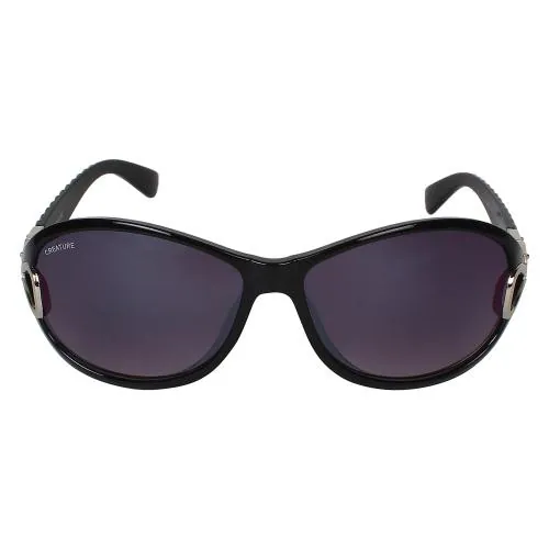 Creature Gaga Oversized Sunglasses For Girls(Lens-Purple||Frame-Black||GAGA-002)