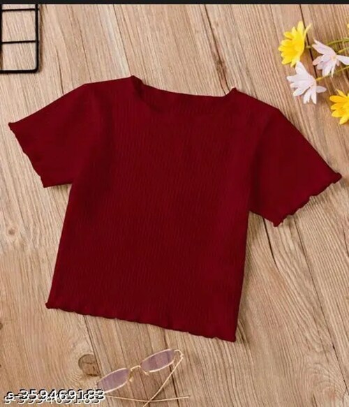 PEARL N VERA NEW FANCY CROP TOP FOR GIRLS-69-Size-14-15Years-Colour-Red