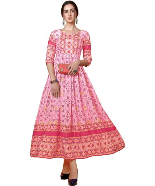 Pp Bless Multicolor Geometric Print Georgette Stitched Anarkali Gown