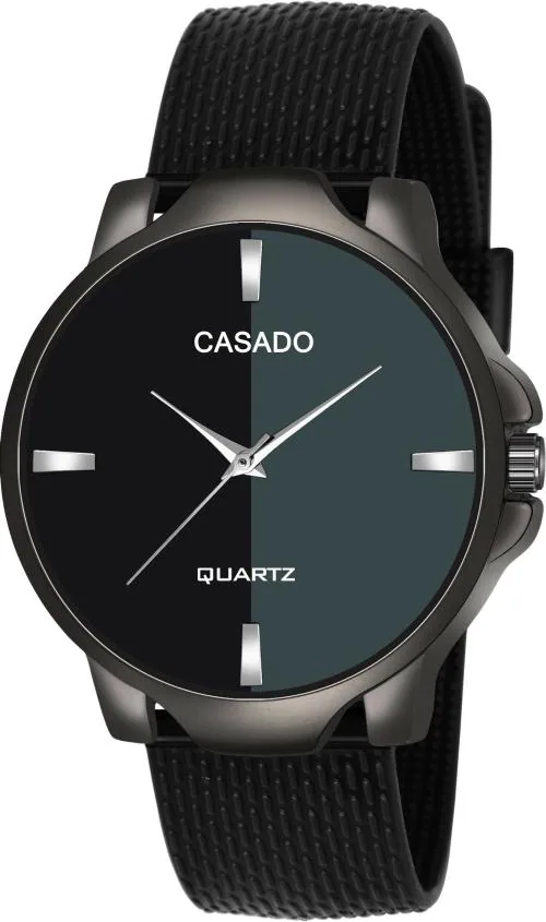 Casado Analog Black Dial Black Strap Watch For Men (Csd-383-Black-Black)
