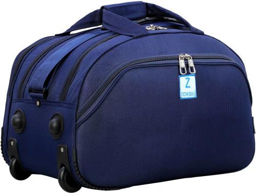 Buy Zion Bag Blue Polyester Strolley Duffel Bag With Wheel, 50 L Online ...