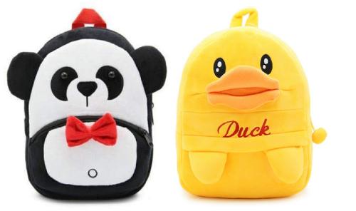 Kiddiewink Soft Plush Cartoon School Backpack Bag For Kids (2 to 6 Years) Pack of 2