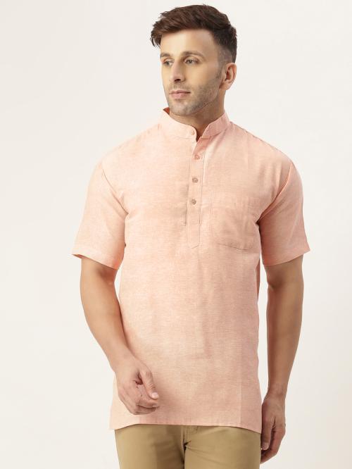 RIAG MEN'S SOLID HALF SLEEVES SHORT KURTA