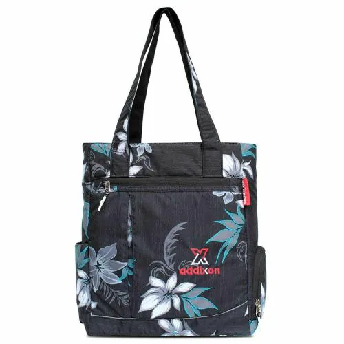 Addixon Grey And Green Polyester And Silk Shoulder Bag (AF0004)