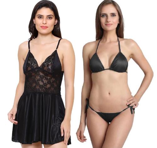 Black umbrlla Black st bikini 02 Iyara collection Lingerie Set