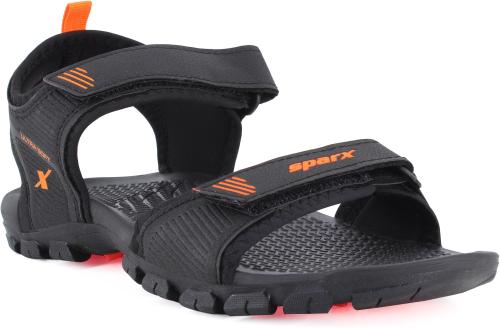 Sparx Men SS-561 Black Neon Orange Floater Sandals