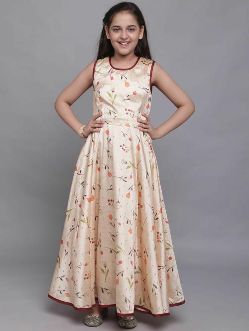 Bollylounge Baby Girl's Bamboo Silk Party Wear Full Length Gown