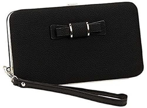 QBLYN Black PU Leather Korean Coin Purse with Card Holder